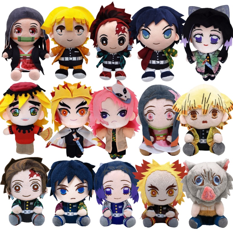 Demon Slayer Anime Plush Stuffed Toys Kimetsu Tanjirou Nezuko Sabito Douma Cartoon Figure Manga Doll
