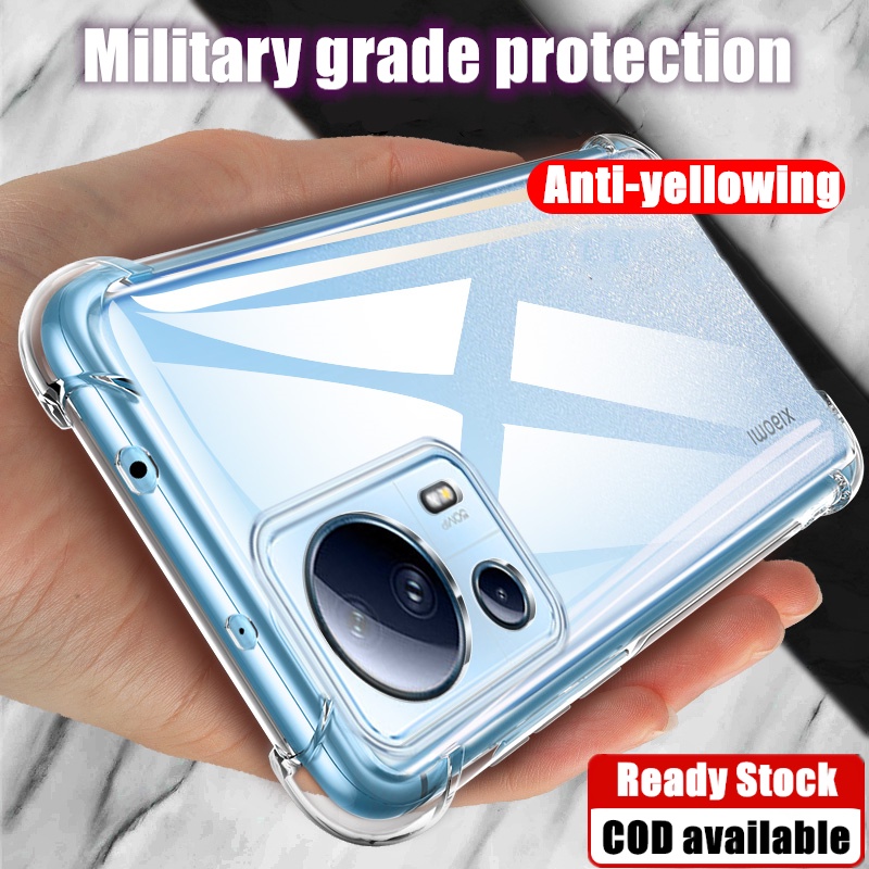 Crystal ClearFor Xiaomi Civi 2 Soft Rubber Gel Jelly Case Transparent Military Grade Anti-Scratch Resistance Back Cover Skin