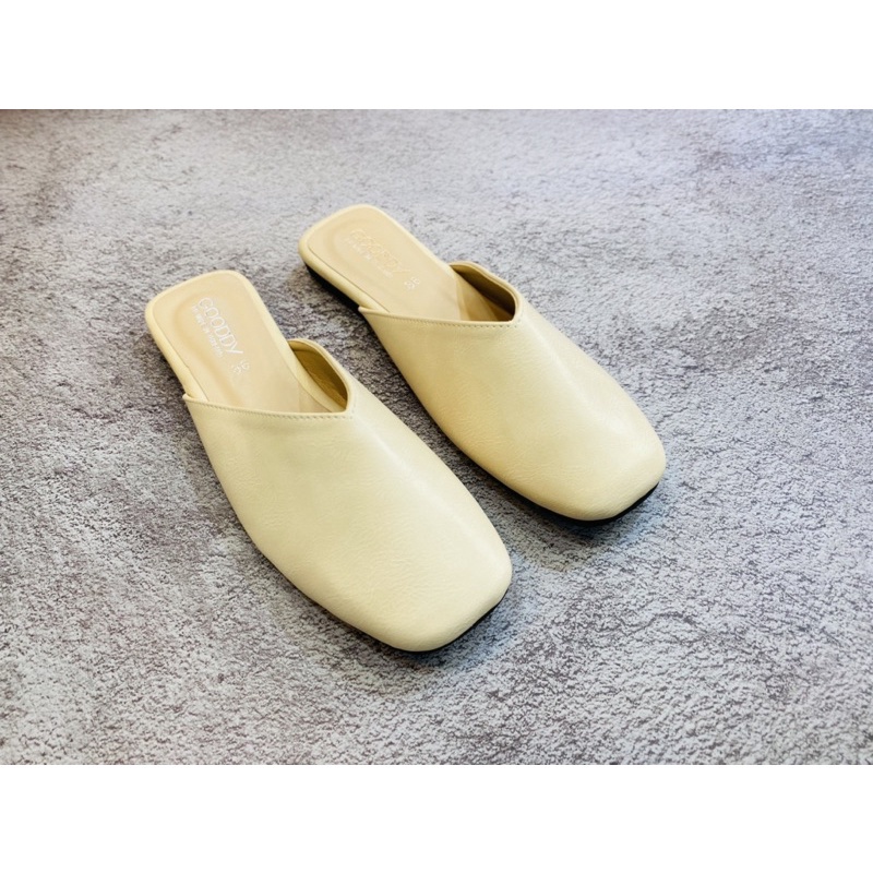 Gooddy พร้อมส่ง รองเท้าเปิดส้น รองเท้าส้นแบบหน้าเรียบGooddy