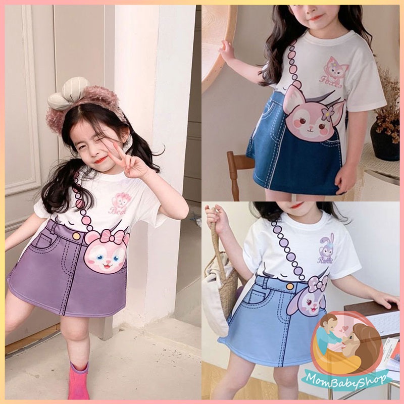พร้อมส่ง เดรสกระโปรงสั้นเด็ก เเต่งพิมพ์ลายสุดน่ารัก สวมใส่สบาย
