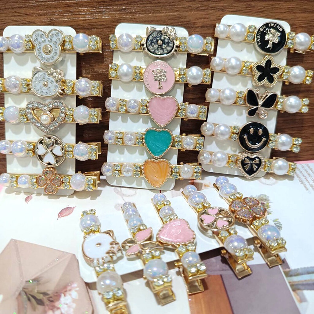 26CHAYA✨ 5 ชิ้น กิ๊บมุก กิ๊บติดผมพลอย แต่งด้วยมุก สีสวย สวย ดูดี