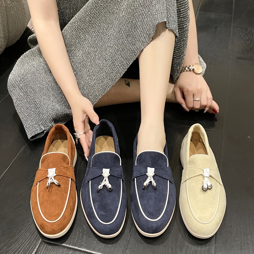Hwshoes รองเท้าส้นแบน ระบายอากาศ สไตล์วินเทจ ใส่สบาย