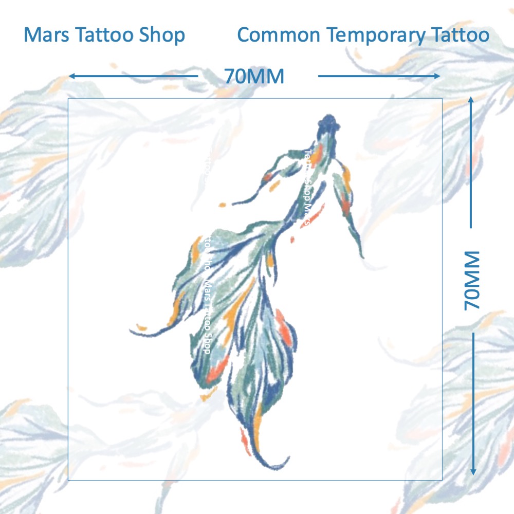 【Mars Tattoo】รอยสักชั่วคราว รอยสักชั่วคราว ลายปลา ปลา สีติดทนนาน CX035