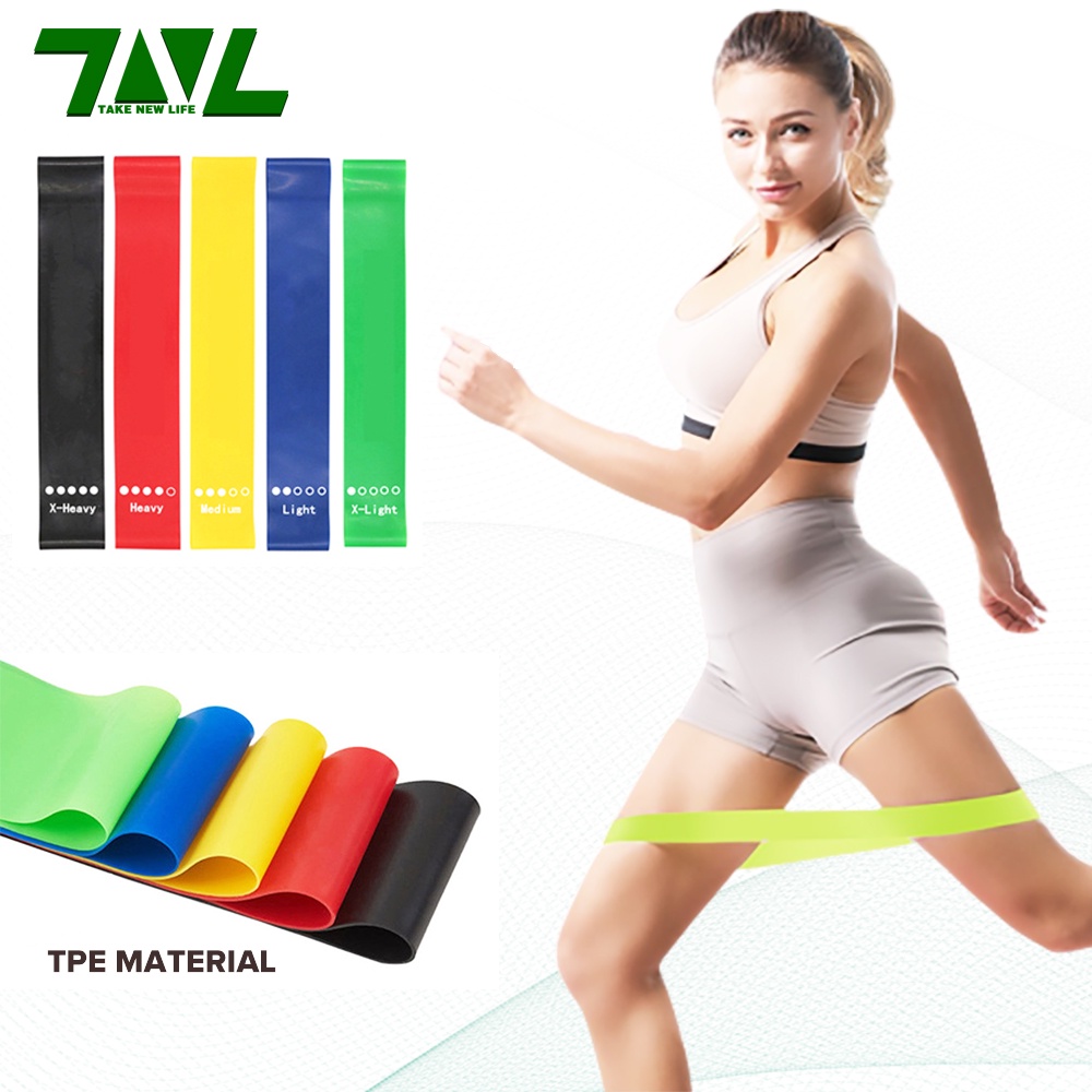ยางยืดออกกำลังกาย (ต้าน5ระดับ) วัสดุTPE สายรัดยางยืด ยางยืดพิลาทิส สายรัดต้านทาน สําหรับออกกําลังกาย เล่นโยคะ ฟิตเนส