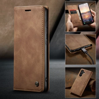 เคส Case for Samsung Galaxy A17 A27 A37 A57 A07 A06 A56 A36 A26 A16 A15 A25 A35 A55 A34 A54 A14 A13 A04 A04s A23 A53 A73 5G เคสฝาพับ เคสหนัง โทรศัพท์หนัง PU TPU นิ่ม ฝาพับแม่เหล็ก พร้อมช่องใส่บัตร สไตล์เรโทร Leather Flip Cover Magnetic Wallet C013