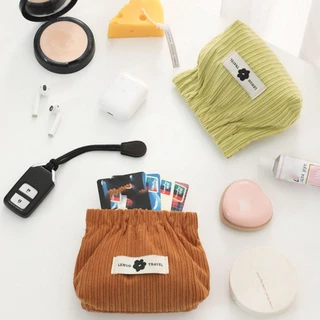 UUMIR กระเป๋าเครื่องสำอางค์ กระเป๋าใส่เหรียญ ผ้าลูกฟูก แบบนิ่ม สีพื้น ขนาดเล็ก น่ารัก สําหรับเด็กผู้หญิง