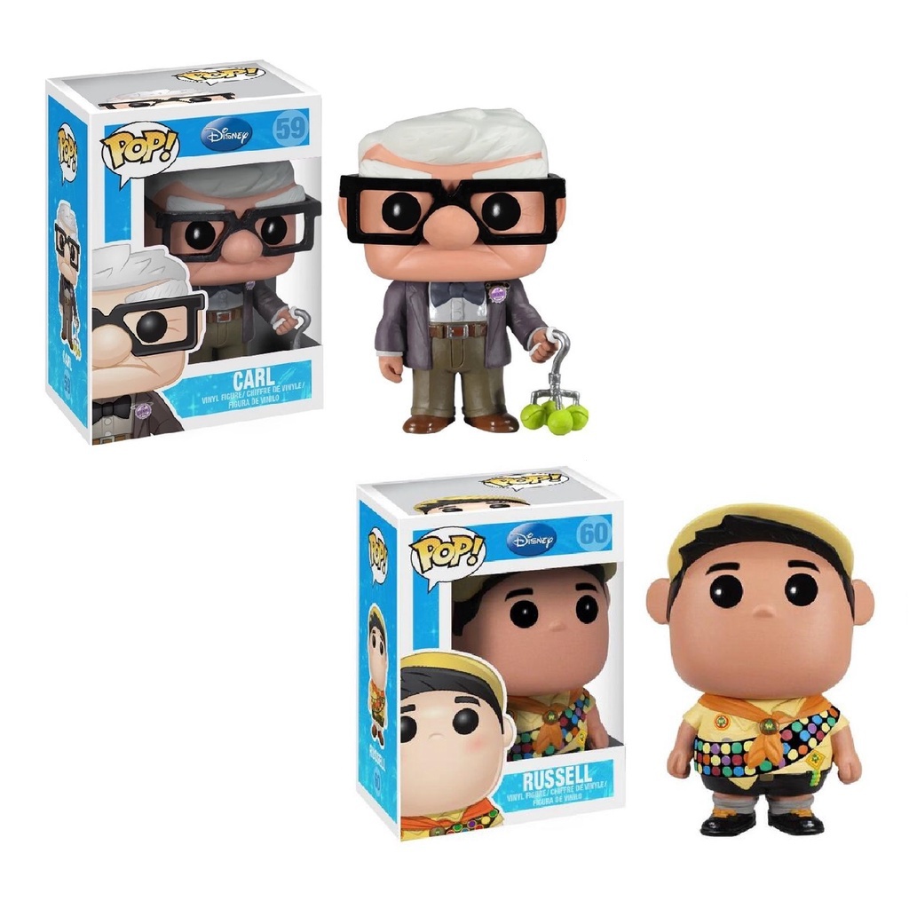FUNKO POP 59 60 Disney Up Carl Russell ไวนิลรูปของเล่น ZIMB