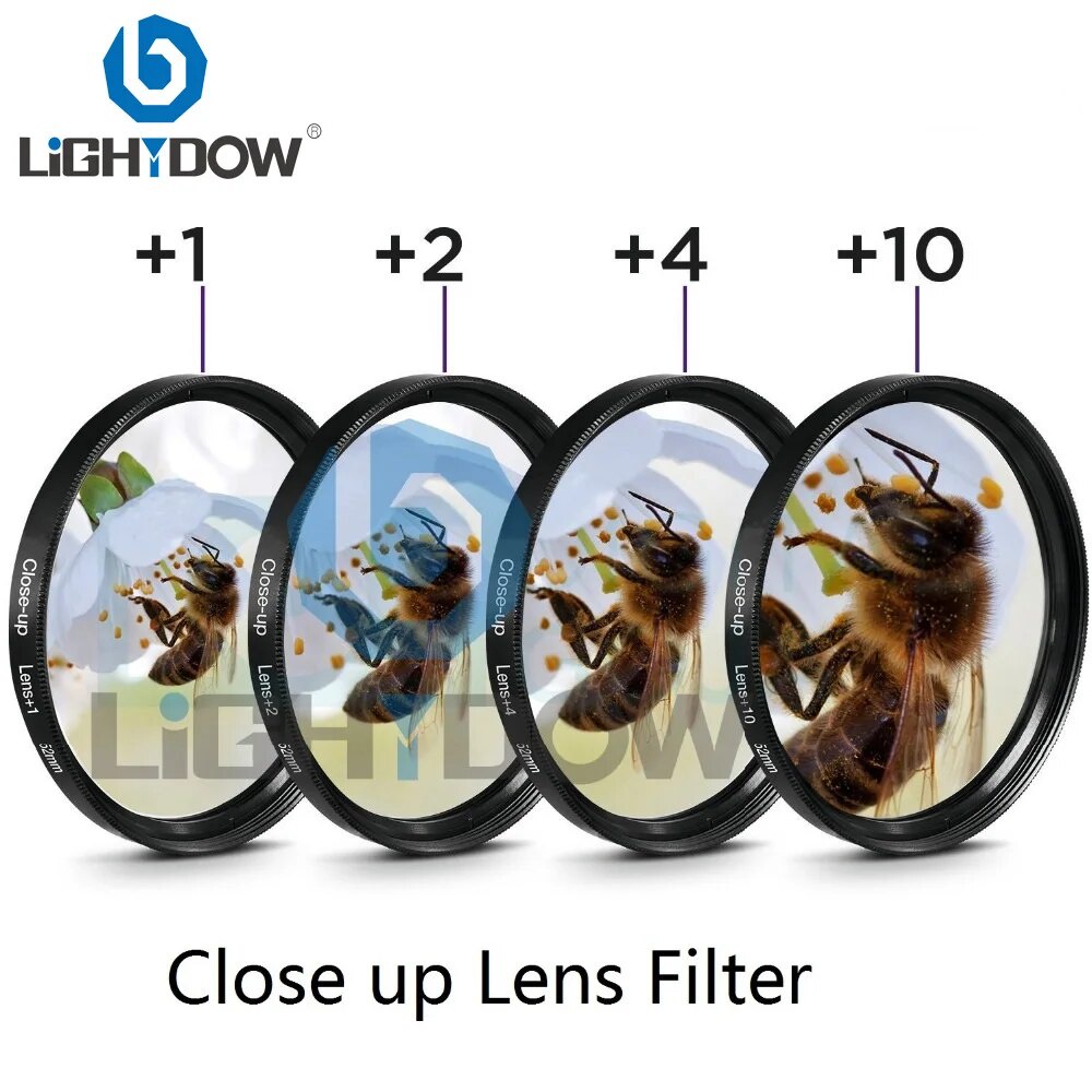 Lightdow Macro Close Up Lens Filter +1+2+4+10 Filter Kit 49mm 52mm 55mm 58mm 62mm 67mm 72mm 77mm for Canon Nikon Sony Ca