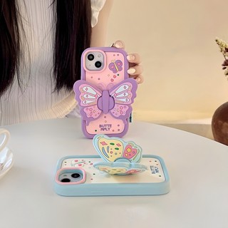 เคสซิลิโคน ลายผีเสื้อ 3D สําหรับ iPhone 15 14 13 12 11 12Pro 13Pro 14Pro 15Pro 11promax 12promax 13promax 14promax 15promax iPhone 15Pro