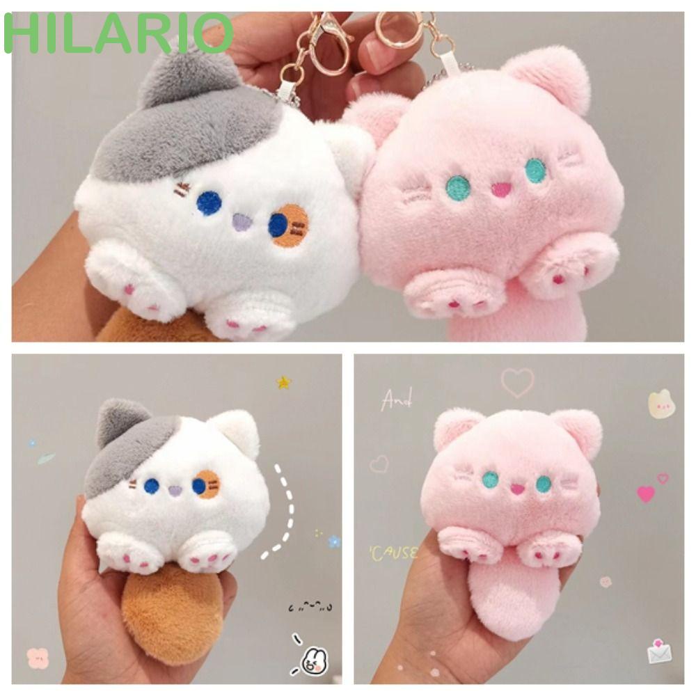 Hilario พวงกุญแจ จี้ตุ๊กตาแมว ผ้าฝ้าย PP สไตล์เกาหลี สําหรับห้อยกระเป๋า