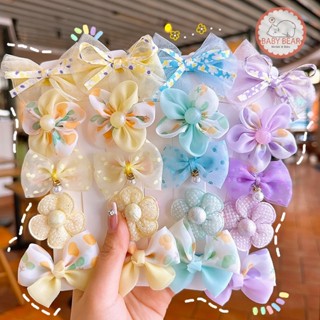 กิ๊บติดผม ชุดกิ๊บติดผม เด็กผู้หญิง ประดับโบว์และดอกไม้ เซท10…
