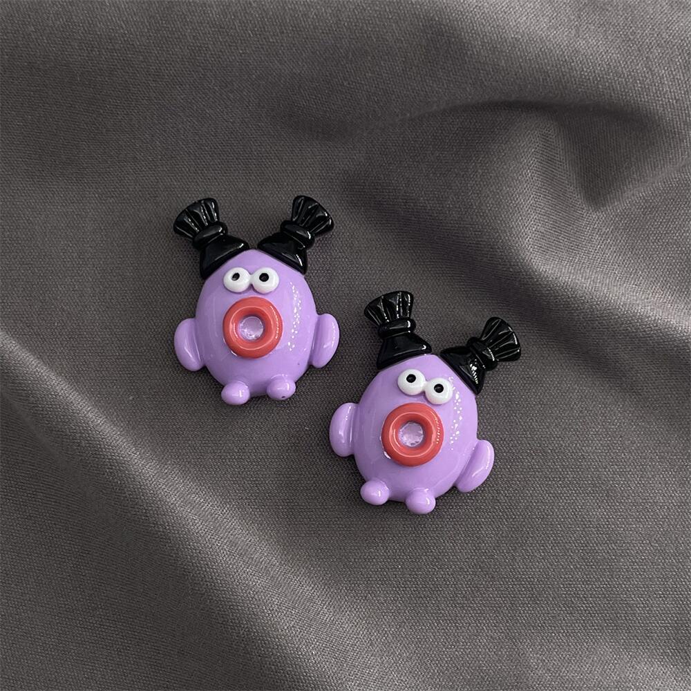 [4 #] Jibbitz Crocs ชุดเครื่องประดับเรซิ่น ลายการ์ตูนสัตว์ประหลาด Dopamine ขนาดเล็ก แฮนด์เมด diy FN