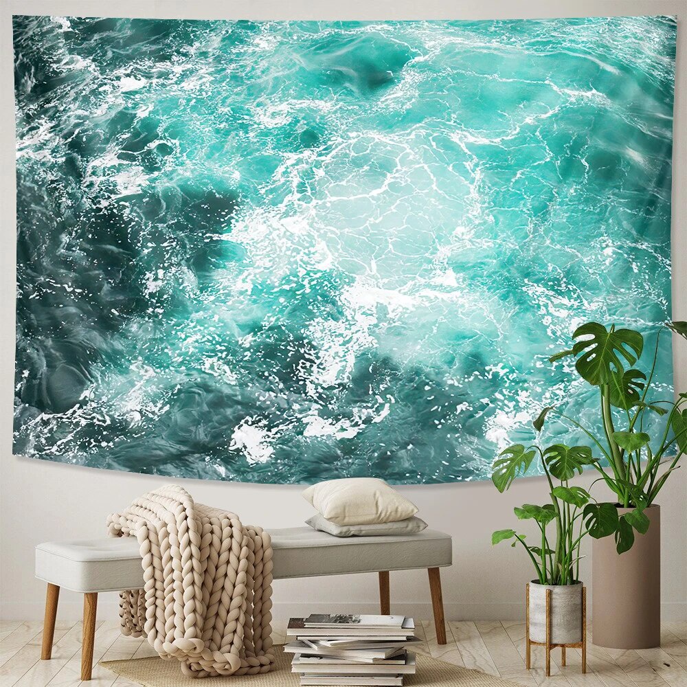 Seaside scenery home decoration tapestry psychedelic scene wall hanging Bohemian Hippie sheet beach 