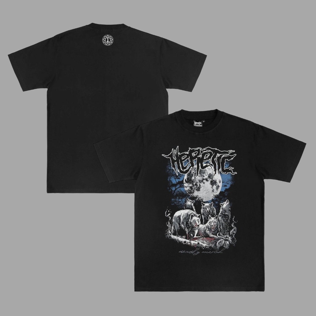 Heretic - เสื้อยืด - Howling Wolves Short Sleep Fashion Hardworking T shirt