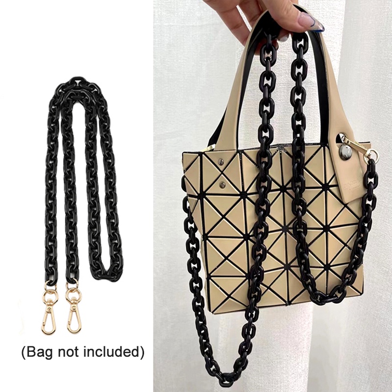 สายกระเป๋า สําหรับ BAO BAO ISSEY MIYAKE สีดํา เปลี่ยนได้ กระเป๋าถือ และสายโซ่สะพายข้าง อุปกรณ์เสริม
