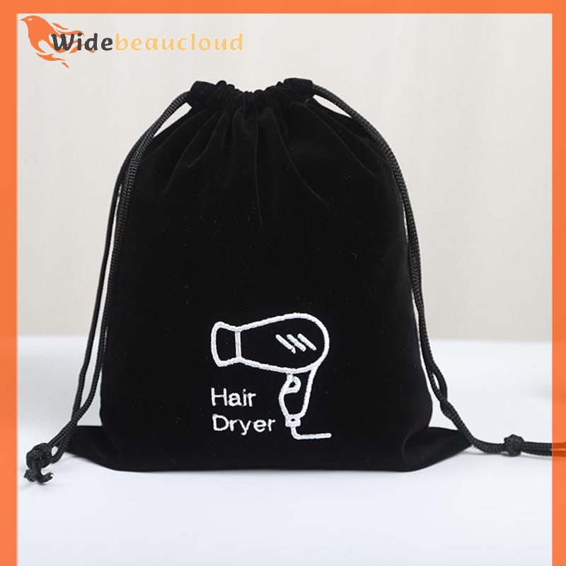 Widebeaucloud 1 ชิ้น ถุงผ้าไดร์เป่าผม กระจายผม ถุงเป่าผม เชือกรูด ปิด ผ้าใบ ที่เก็บเข็มขัด ปาก หูรูด ถุงเก็บฝุ่น ดี