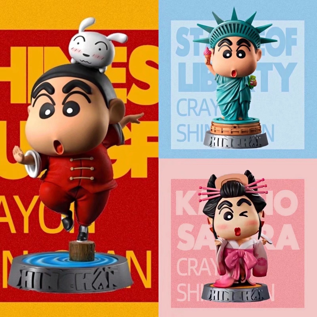 โมเดลฟิกเกอร์ GK Crayon Shin-chan Shinnosuke Nohara Around The World ของเล่นสําหรับเด็ก
