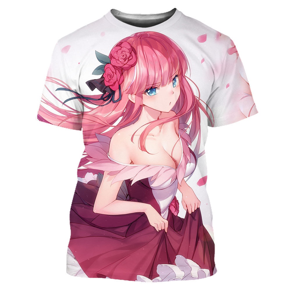 แฟชั่น Quintessential Quintuplets เสื้อยืดอะนิเมะสาว Nakano Nino 3D พิมพ์ผู้ชายผู้หญิง Tees Streetwear T เสื้อ Tops เสื้อผ้า