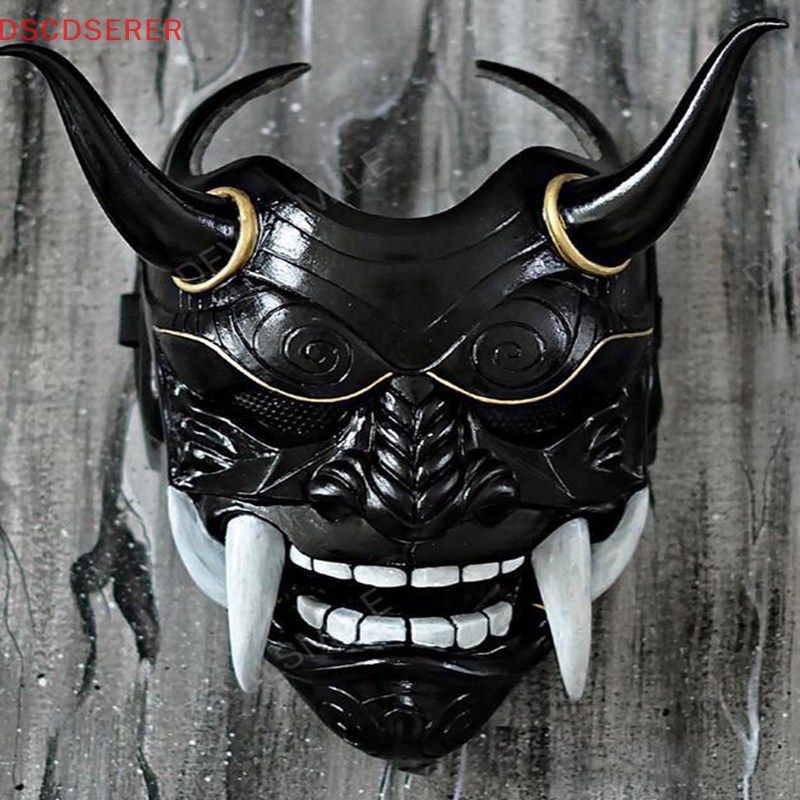 Zenshibbb.th หน้ากากผีญี่ปุ่น Hannya ฮาโลวีน หน้ากาก Prajna หน้ากากครึ่งหน้า ซามูไร (ขายดี)