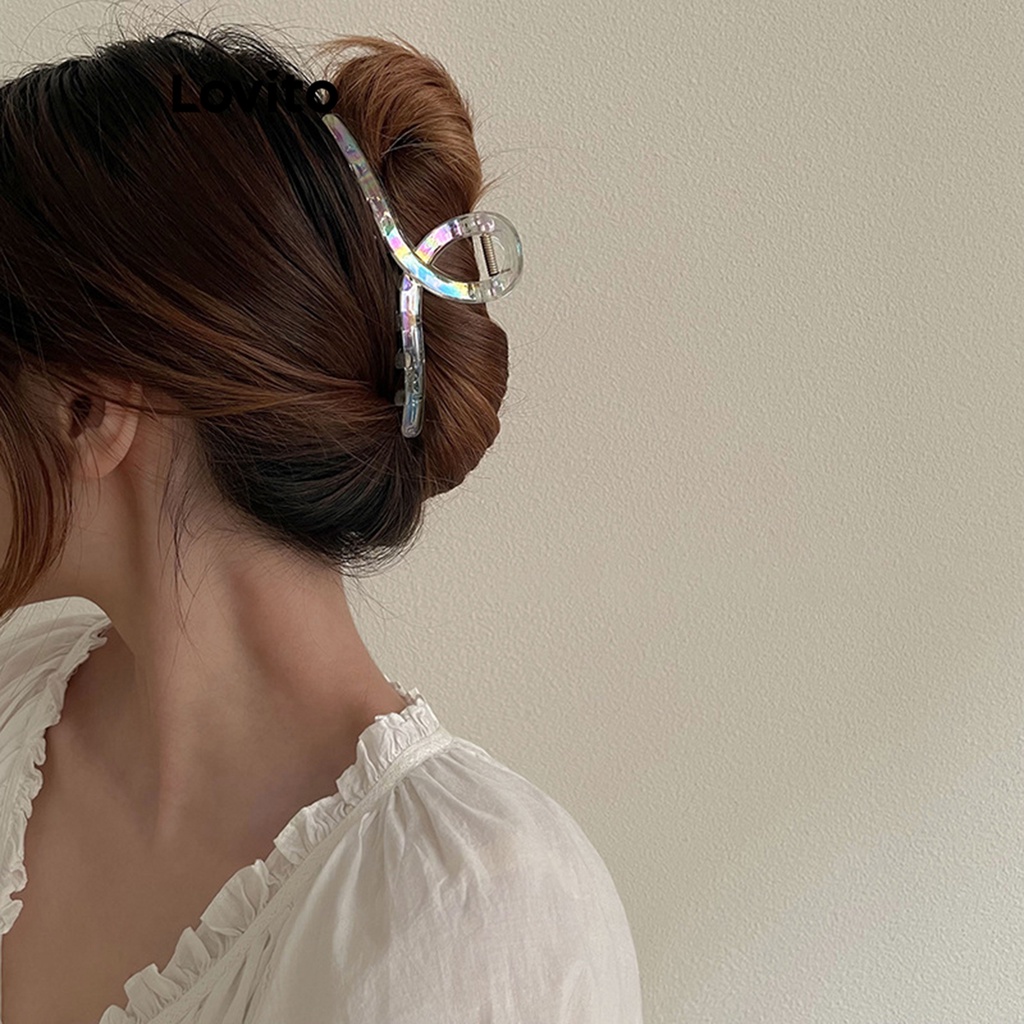 Lovito คลิปหนีบผมผู้หญิง ซิมโฟนี สีพื้น สไตล์ลำลอง LFA04209 ()