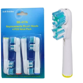 4pcs/set แปรงสีฟันไฟฟ ้ าเปลี ่ ยนหัวแปรงฟันแบบถอดเปลี ่ ยนได ้ สําหรับ Oral B หัวฉีดแปรงสีฟันโรตารี ่