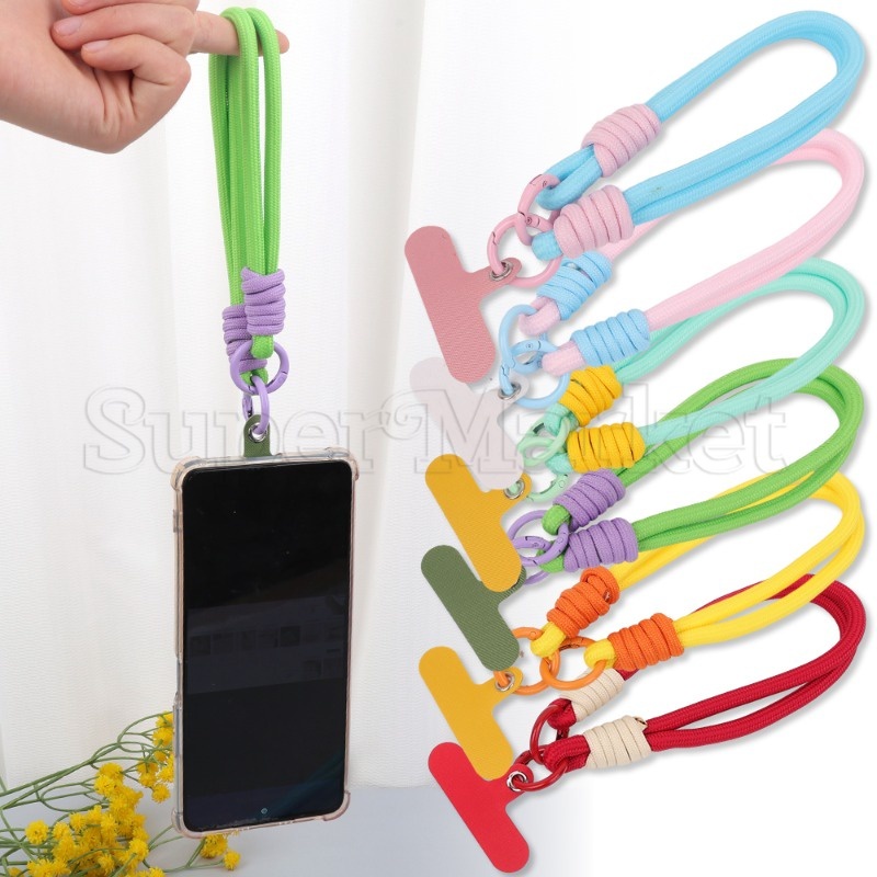 [ Featured ] สายคล้องข้อมือ แบบสากล / พวงกุญแจกันลื่น แบบสั้น ถอดออกได้ / เชือกโทรศัพท์มือถือ ปรับได้ / สายคล้องโทรศัพท์มือถือ แบบถัก หลากสี / สายคล้องโทรศัพท์ ป้องกันการสูญหาย /