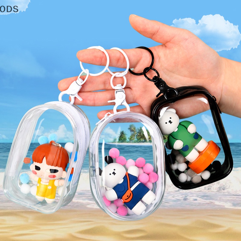Ods กล่องเก็บเครื่องประดับ พวงกุญแจ กระเป๋าสตางค์ แบบใส หนา ตุ๊กตาน่ารัก