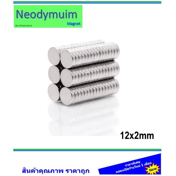 5ชิ้น แม่เหล็ก 12x2มิล Magnet แม่เหล็กแรงดึงดูดสูง 12x2 มม. 12x2mm แม่เหล็กแรง แม่เหล็กกลม