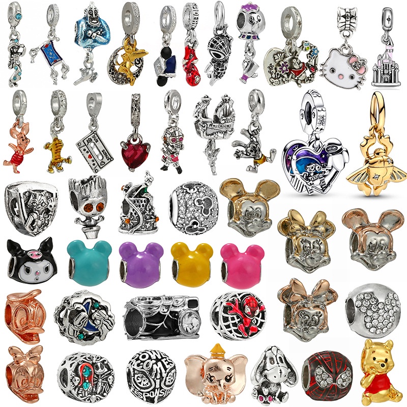 พร้อมส่ง จี้สร้อยคอ สร้อยข้อมือ โลหะผสม ลายการ์ตูนสไปเดอร์แมน เสือ DIY