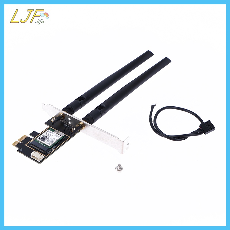 Ljf อะแดปเตอร์การ์ดไร้สาย 2.4G 5G Dual Band Intel 7260AC PCi-E ในตัว สําหรับเดสก์ท็อป PC 1200Mbps 4.0 PCi Express Wifi TH