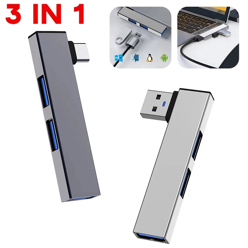 ฮับ USB 3 พอร์ต ความเร็วสูง type c 5.0Gbps 3 USB 3.0 2.0 สําหรับคอมพิวเตอร์ PC