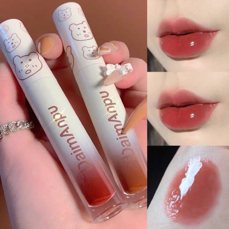 Daimanpu 👑ลิปกลอสเนื้อฉ่ำวาว ปากวาว ไม่หนักริมฝีปาก บำรุงริมฝีปาก DaimAnpuแท่งแก้ว --023