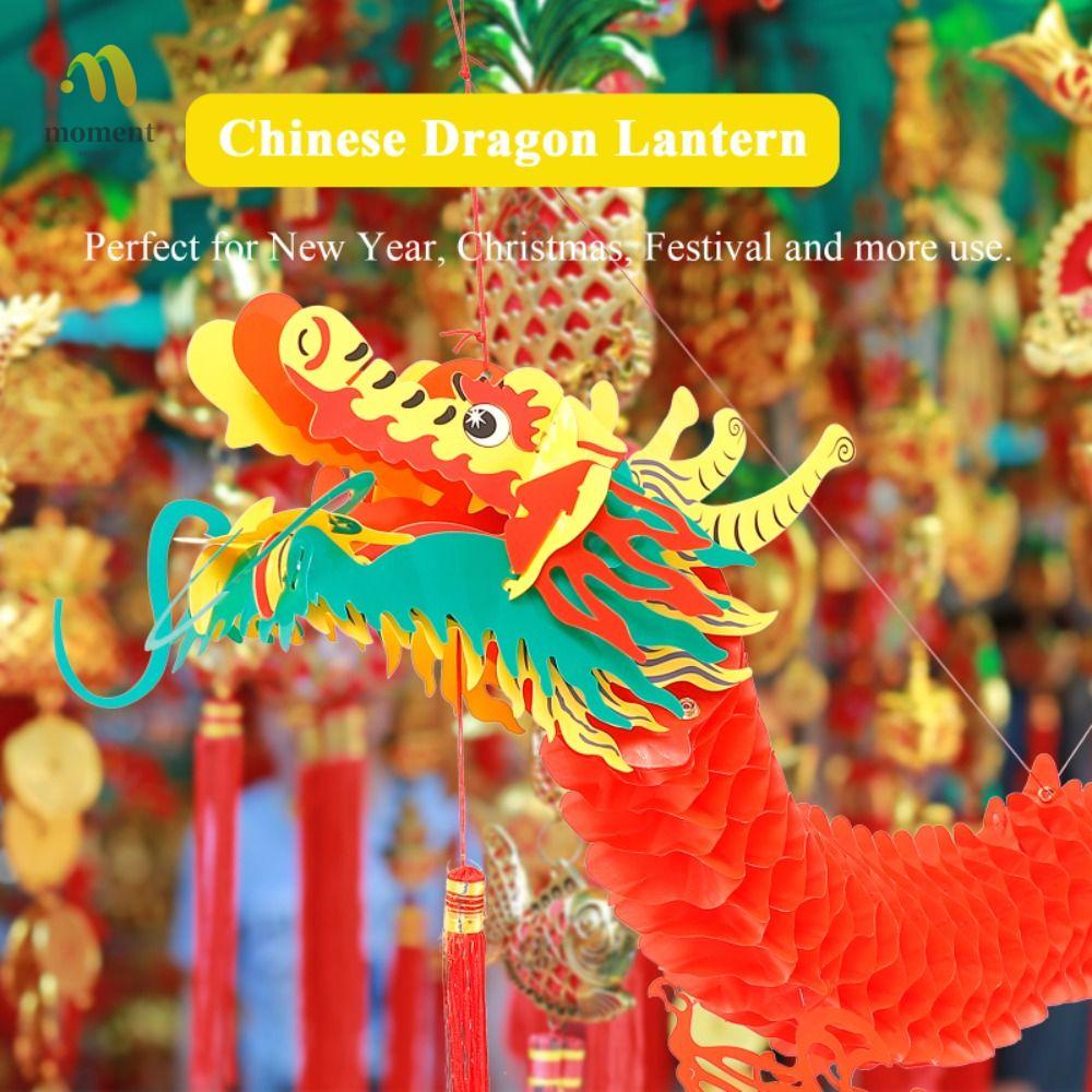 Moment แบนเนอร์กระดาษ ลายมังกรจีน 1 เมตร สําหรับแขวนตกแต่งเทศกาลปีใหม่ ห้างสรรพสินค้า DIY