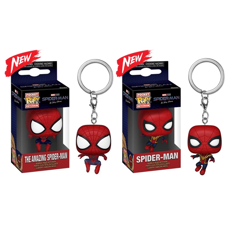 พวงกุญแจ จี้ตุ๊กตาฟิกเกอร์ Spider-Man:No Way Home Spiderman Funko POP Peter Parker ของเล่นสําหรับเด็ก