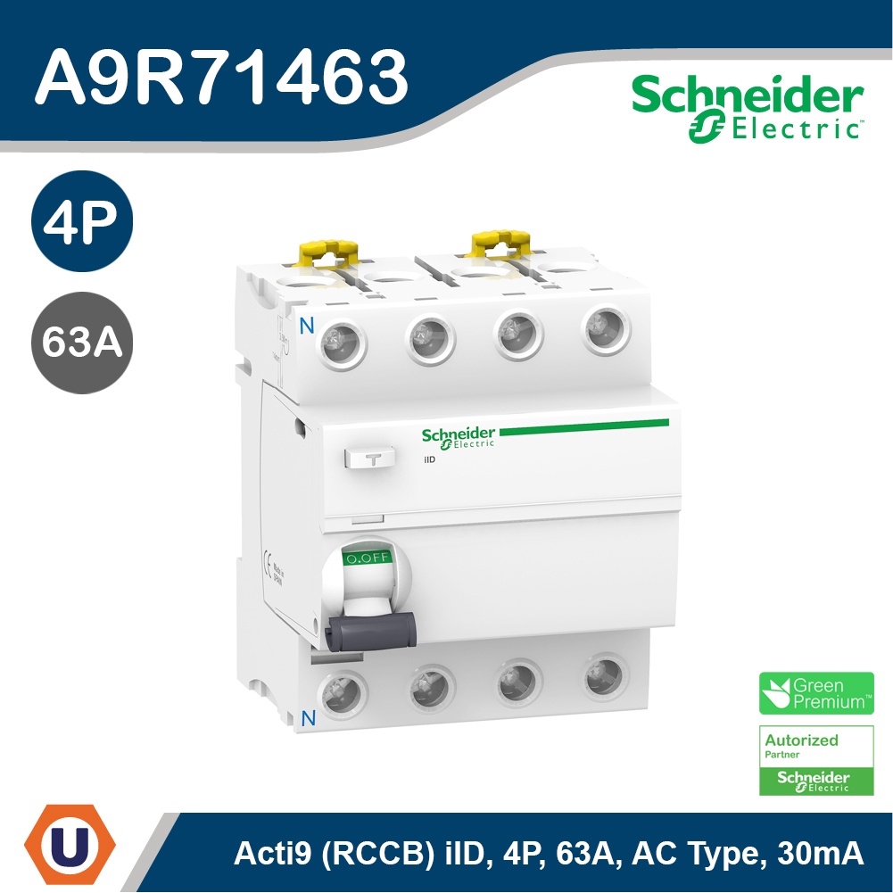 A9R71463 เบรกเกอร์กันดูด 4P 63A Schneider Electric รุ่น Acti9 สั่งซื้อได้ที่ร้าน Ucanbuys
