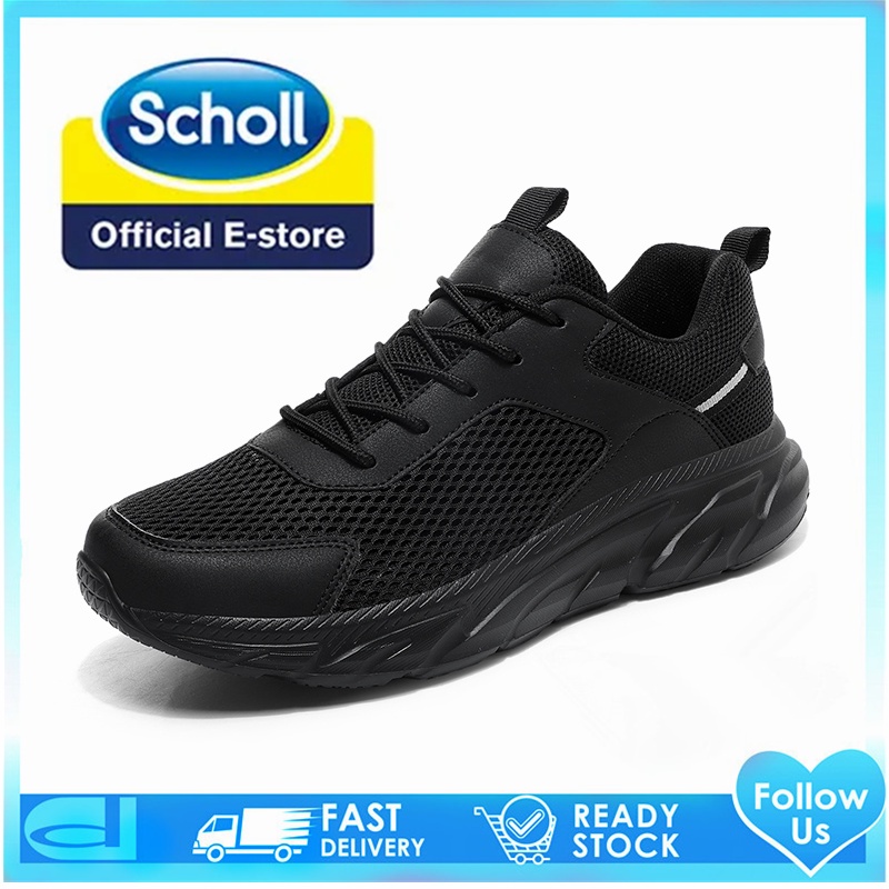 Scholl รองเท้ากีฬา รองเท้าผ้าใบ สลิปออน ส้นแบน สไตล์เกาหลี สําหรับผู้ชาย ไซซ์ 45 46 47 48