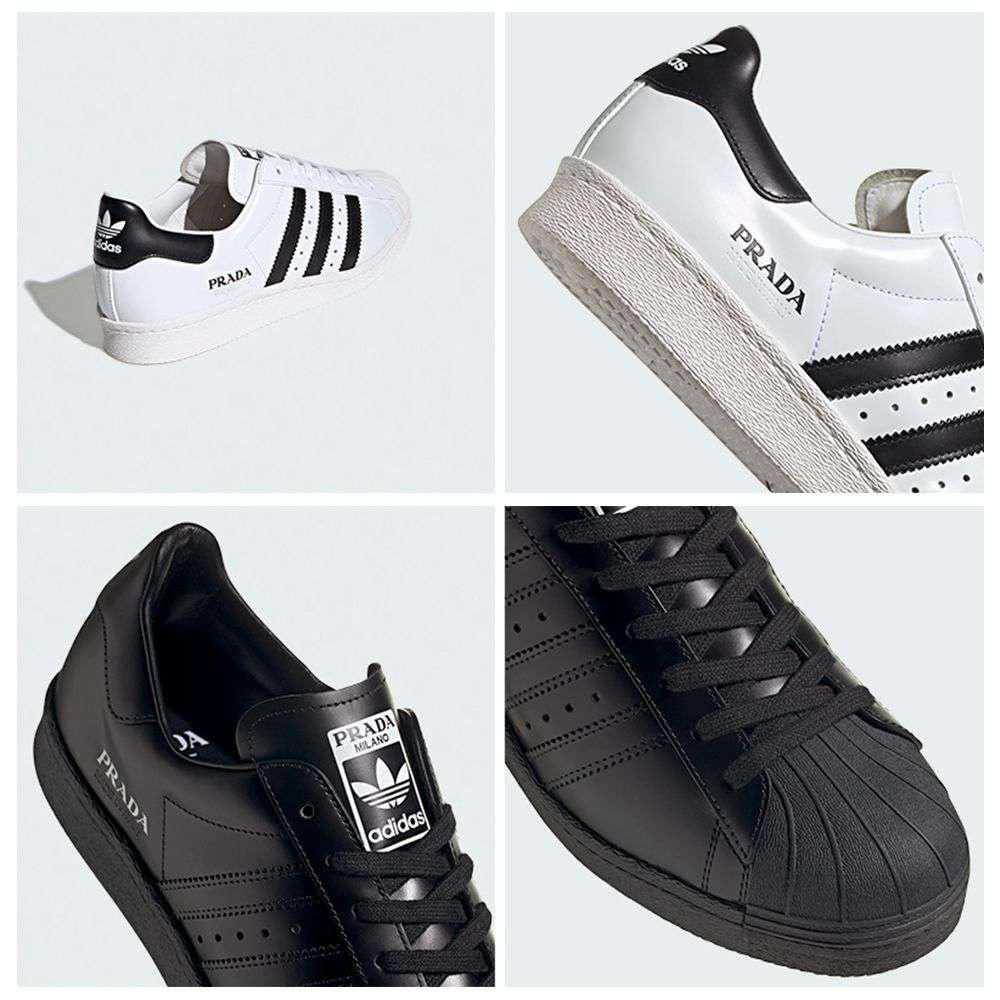 Prada X Adidas Originals Superstar 80s "White/Black" Men Low Top Casual Shoes Limited Edition Sport