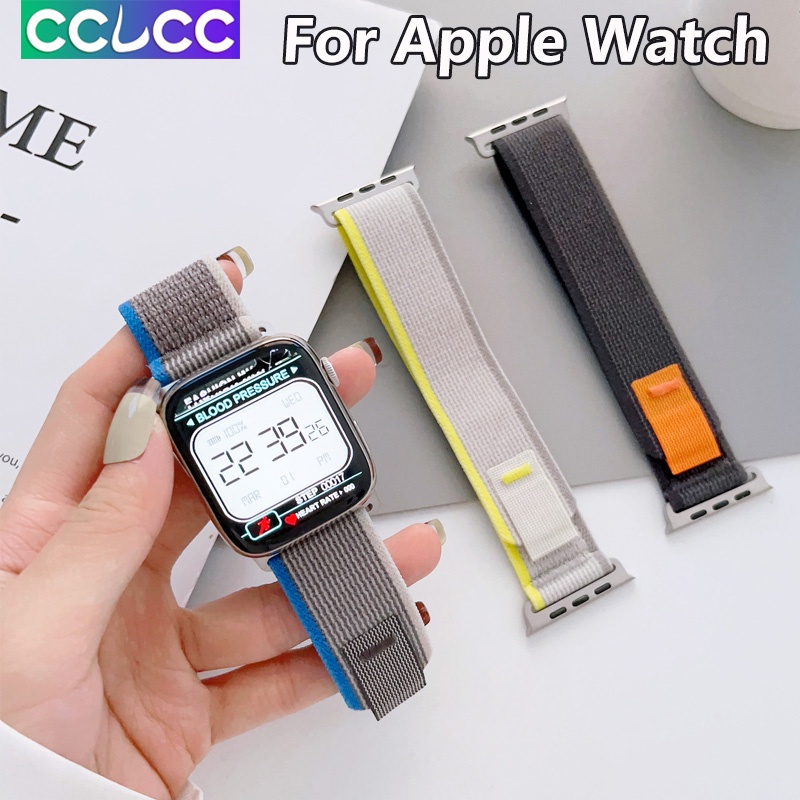 Cclcc สายนาฬิกาข้อมือไนล่อนถัก ปรับได้ แบบเปลี่ยน สําหรับ iWatch Ultra SE series 9 8 7 6 5 4 3 2 1 Apple Watch 49 มม. 45 มม. 41 มม. 44 มม. 40 มม. 42 มม. 38 มม.