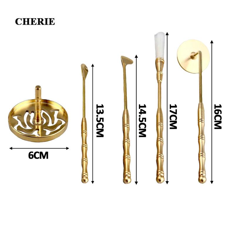 ชุดเครื่องมือทําผงทองเหลือง แบบพกพา สไตล์จีน สําหรับวันหยุด 5 ชิ้น - รูปที่ 2