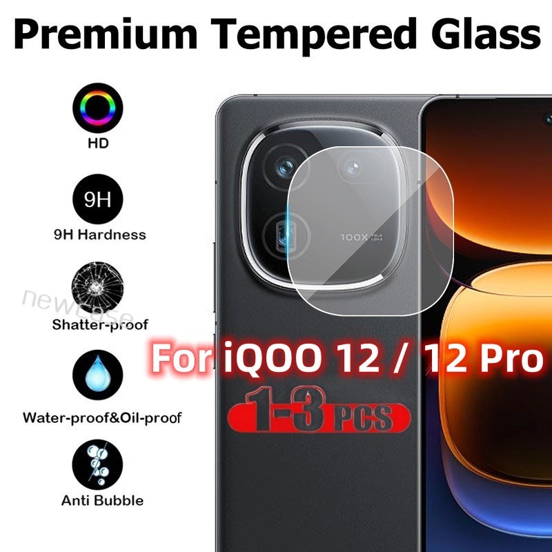 ฟิล์มกระจกนิรภัยกันรอยเลนส์กล้อง 3D สําหรับ Vivo iQOO 12 Pro iQOO12 iQOO12Pro 5G 2023 1-3 ชิ้น