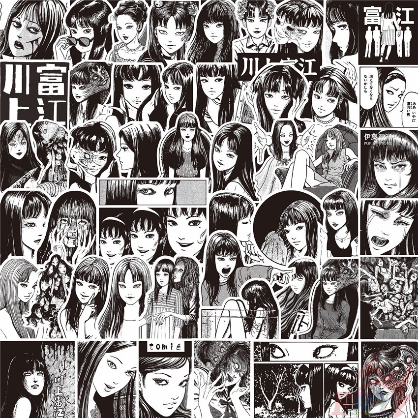 70Pcs/Set ❉ Tomie . Classical Black & White Series 01 Stickers ❉ DIY Fashion Decals Doodle Stickers