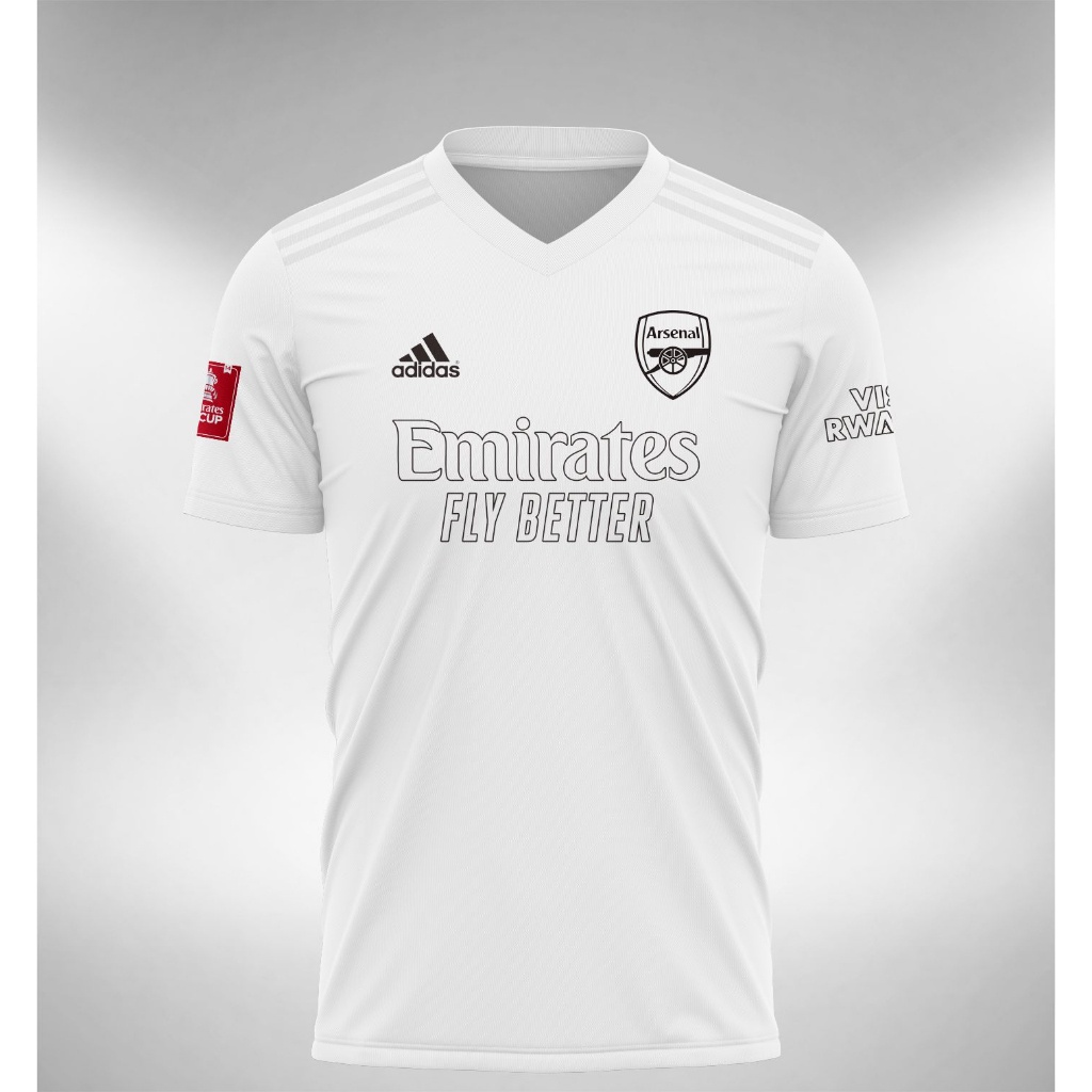 เสื้อกีฬาแขนสั้น พิมพ์ลาย Arsenal White Edition Fa Cup 2021 สําหรับผู้ชาย และผู้หญิง 2022