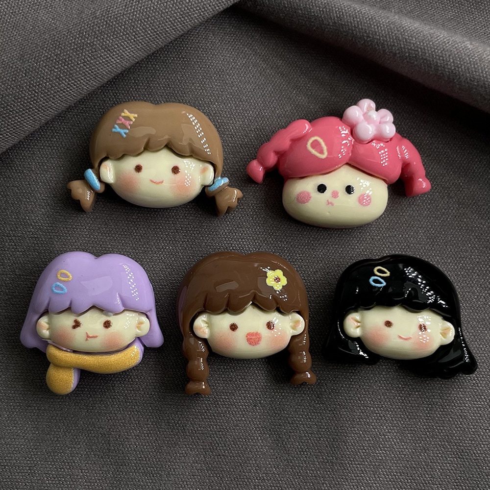 [3 #] Jibbitz Crocs กิ๊บติดผม หนังเรซิ่น รูปการ์ตูนหมี แฮนด์เมด ขนาดเล็ก อุปกรณ์เสริม สําหรับรองเท้า diy FN