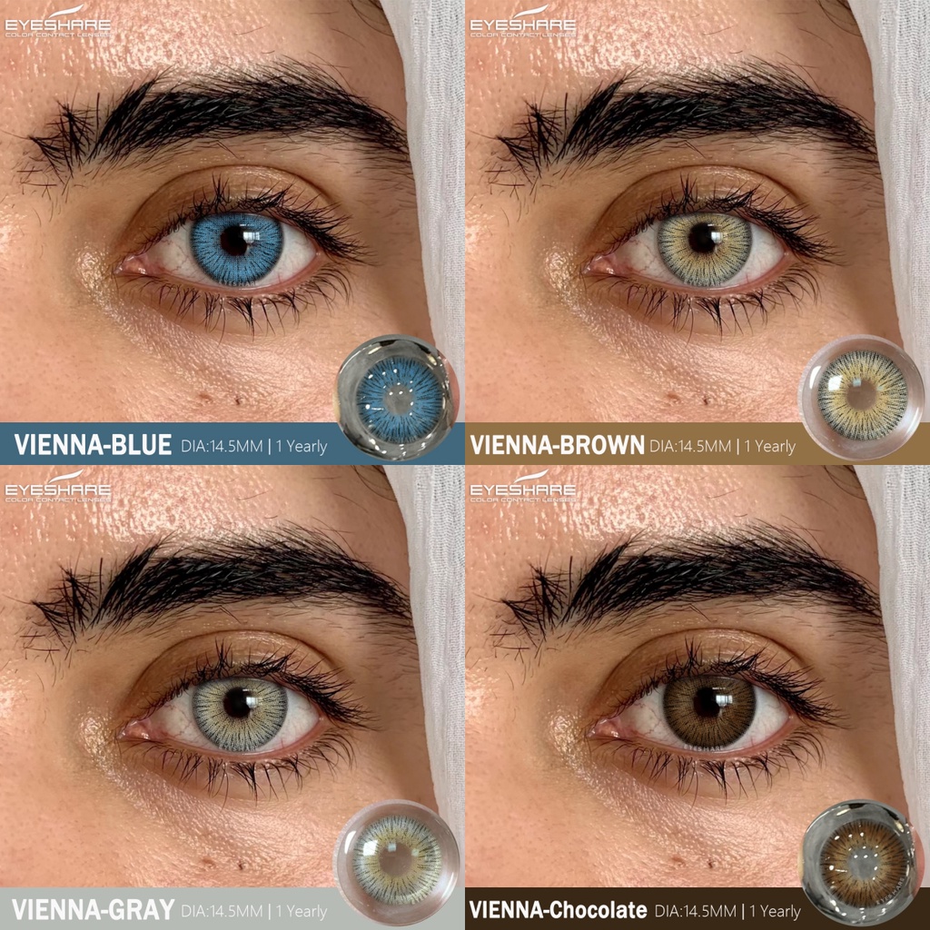 Eyeshare คอนแทคเลนส์ สีน้ําตาล สีเทา สวยงาม แฟชั่น สําหรับนักเรียน 2 ชิ้น