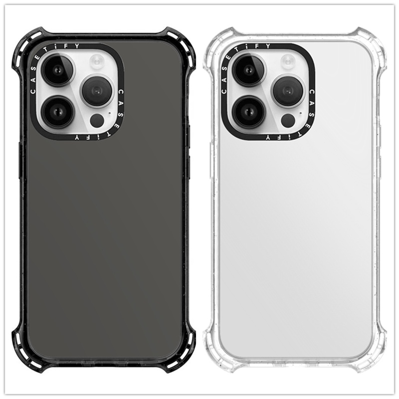 Casetifg เคสโทรศัพท์ซิลิโคน TPU ใส กันกระแทก ป้องกันเลนส์กล้อง พร้อมกล่อง สําหรับ iPhone 15 11 12 13 14 Pro Max