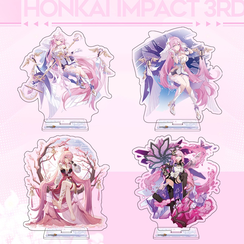 ขาตั้งอะคริลิค รูปการ์ตูนอนิเมะ Honkai Impact 3 Elysia สําหรับตกแต่งโต๊ะ