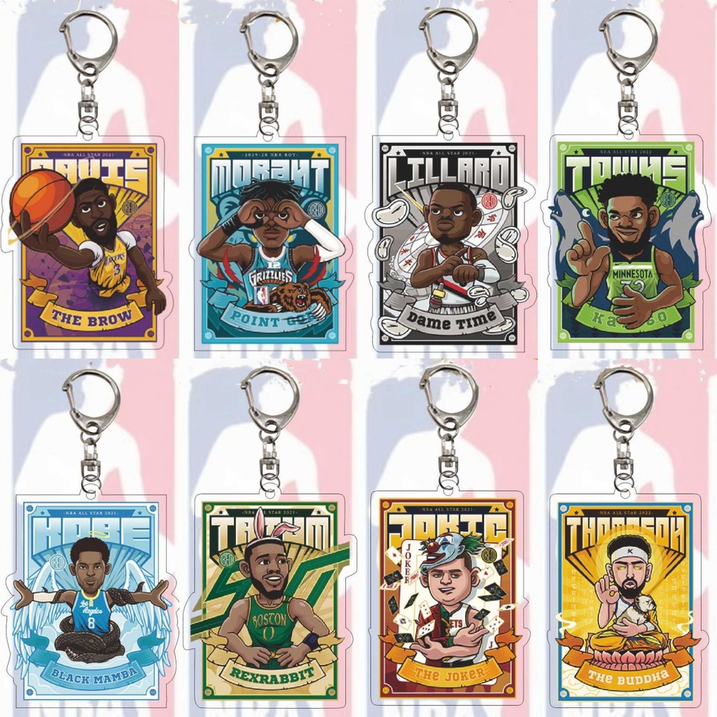 พวงกุญแจอะคริลิคใส ลายบาสเก็ตบอล NBA Curry Kyrie Irving James Kobe ลดราคา JY