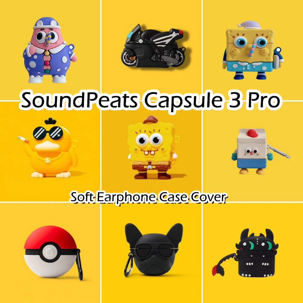 อนาคตดาวสําหรับ SoundPeats Capsule 3 Pro Case การ์ตูนตลก จัดแต่งทรงผมซิลิโคนอ่อนนุ่มหูฟังกรณีปลอก NO.1 - รูปที่ 2