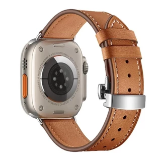 สายนาฬิกาข้อมือหนัง สําหรับ Apple watch 49/44/41/40/42/38 มม. 45 มม. 45 มม. iWatch sieries 3 5 SE 6 7 8 9 10 11 ultra 2