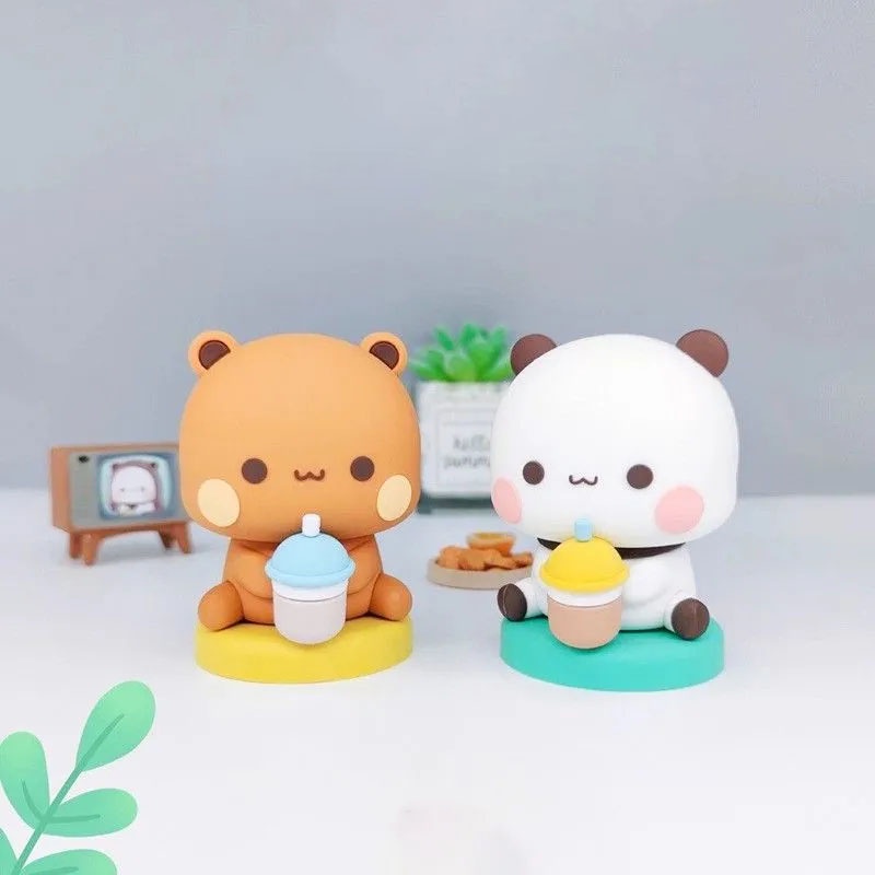ตุ๊กตาฟิกเกอร์ PVC รูปการ์ตูนแพนด้า Yier Bubu Bubu And Dudu สําหรับตกแต่งบ้าน รถยนต์